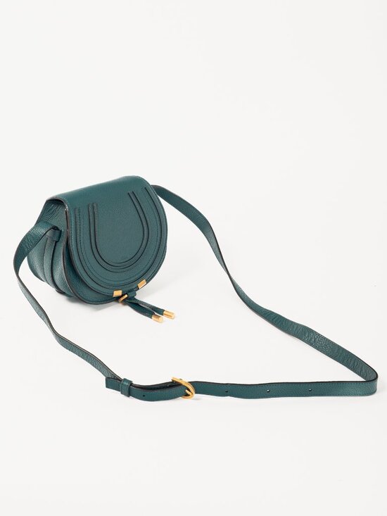 Chloe Marcie Small Steel Blue Grained Leather Crossbody - Picture 6 of 12